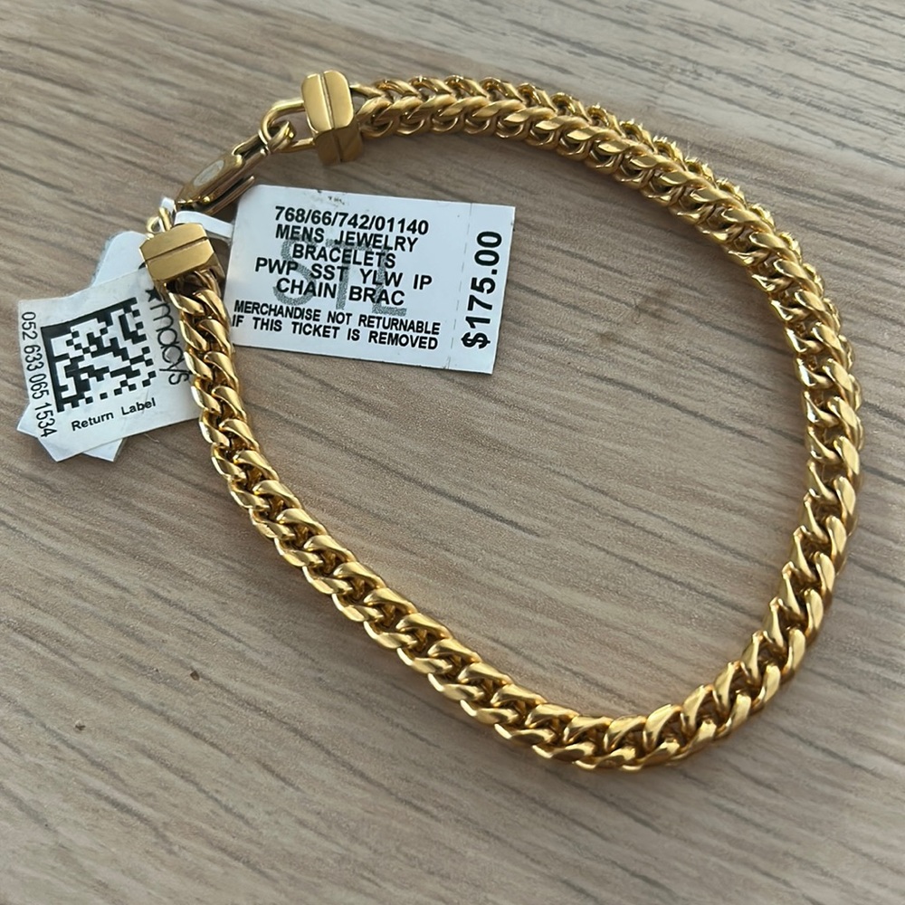 New with tags! Esquire Mens Gold Bracelet